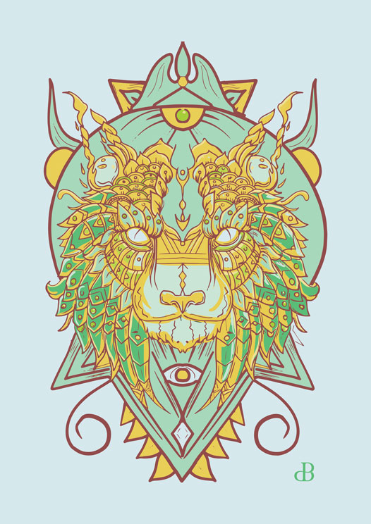 Endangered Eurasian lynx illustration wildlife conservation artwork